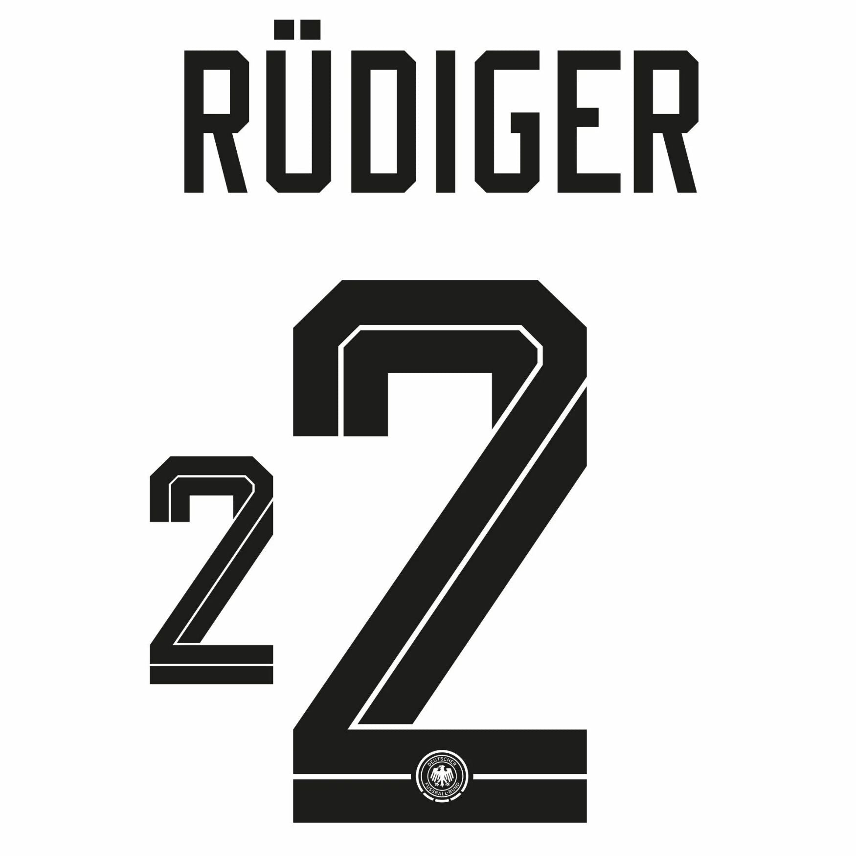 Original Trikot - Flock DFB DEUTSCHLAND Home WM 2026 - 2 RÜDIGER - sportiger.de