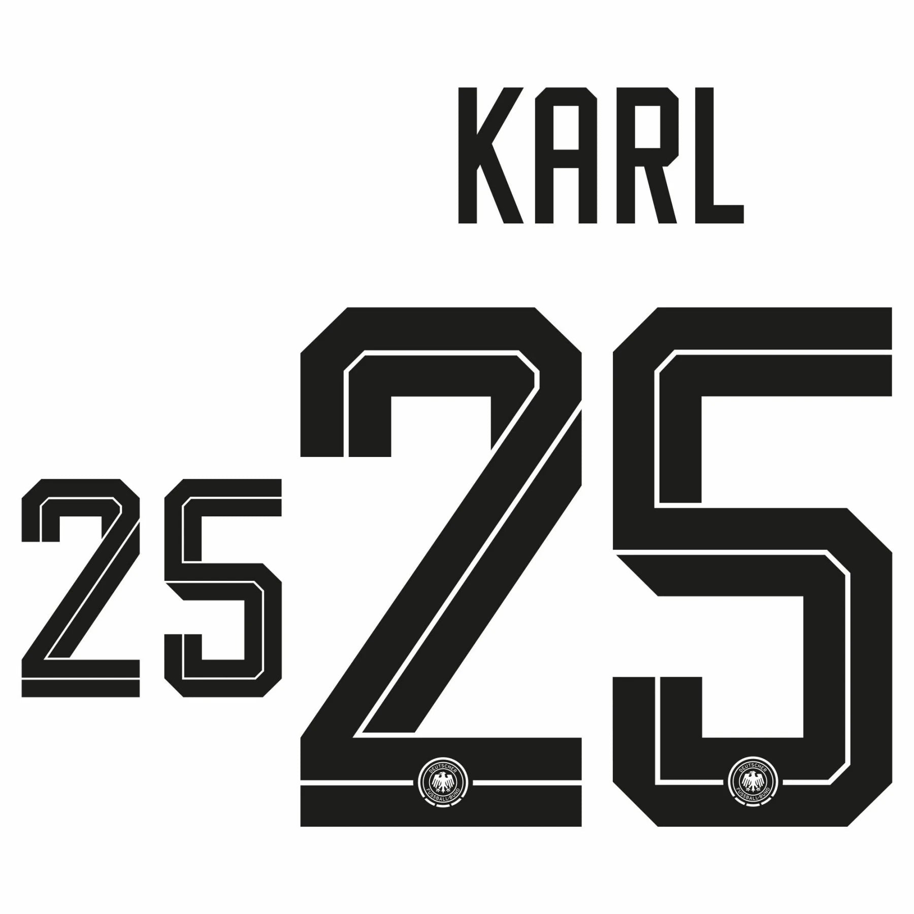 Original Trikot - Flock DFB DEUTSCHLAND Home WM 2026 - #25 KARL - sportiger.de
