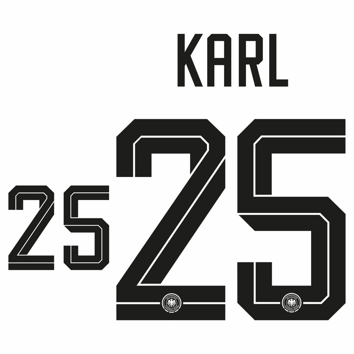 Original Trikot - Flock DFB DEUTSCHLAND Home WM 2026 - #25 KARL - sportiger.de