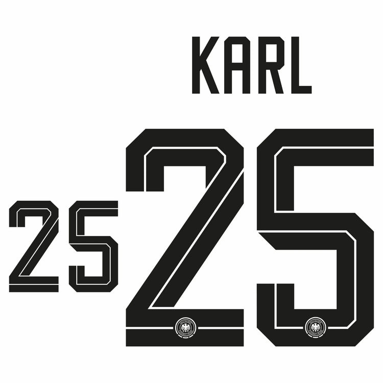 Original Trikot - Flock DFB DEUTSCHLAND Home WM 2026 - #25 KARL - sportiger.de