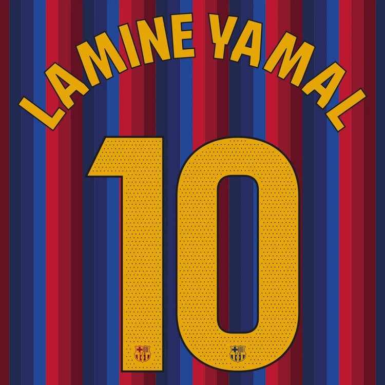 Original Jersey - Flock FC BARCELONA Home 26 / 27 - 10 LAMINE YAMAL (La Liga Style) - sportiger.de