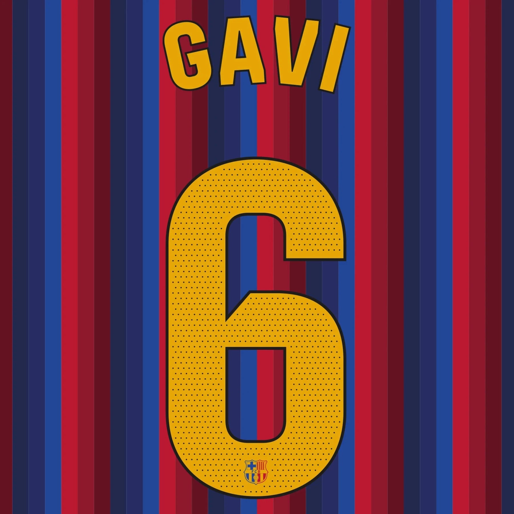 Maillot original - Flock FC BARCELONA Domicile 26 / 27 - #6 GAVI - sportiger.de