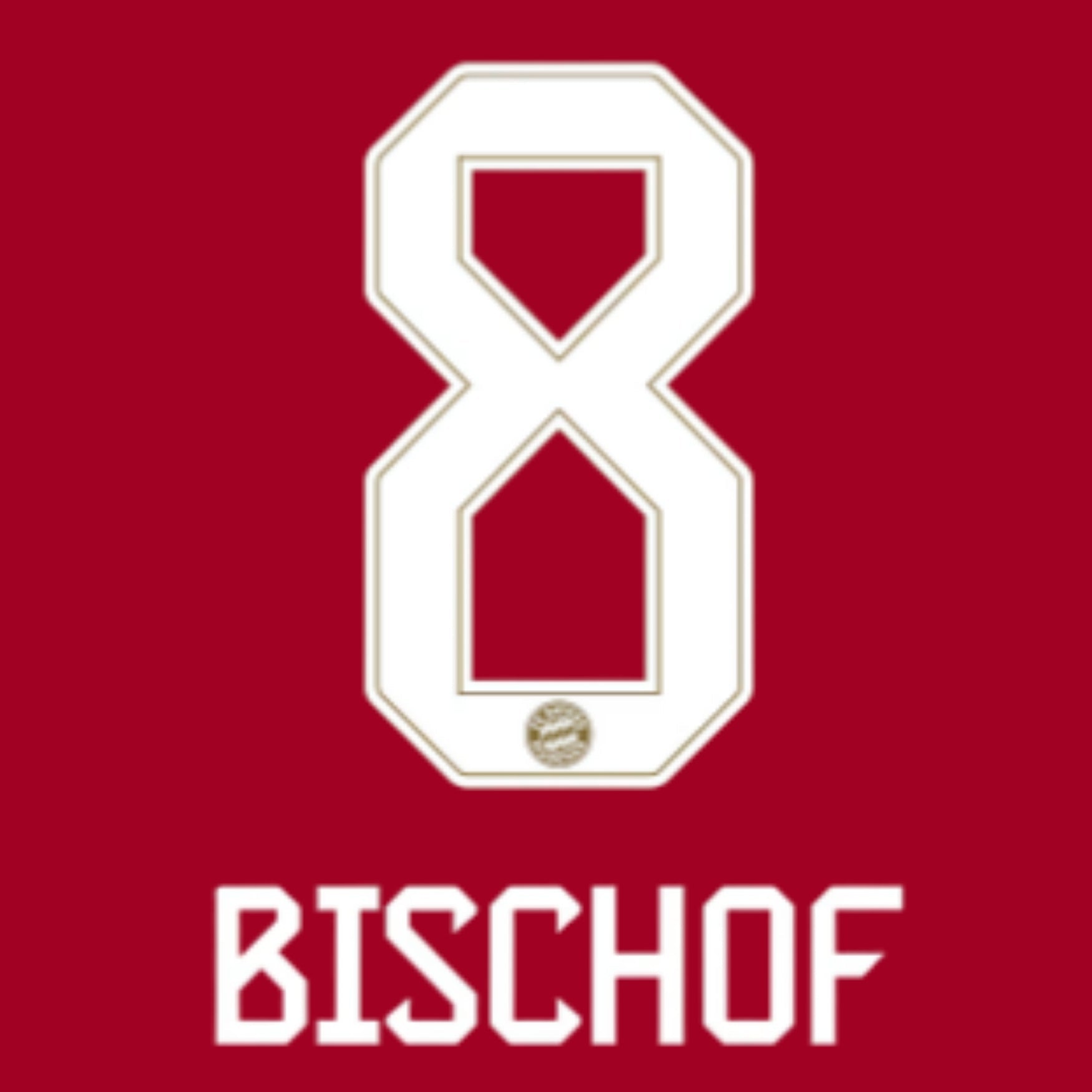 Original Trikot - Flock FCB FC BAYERN MÜNCHEN Home 26 / 27 - 8 BISCHOF - sportiger.de