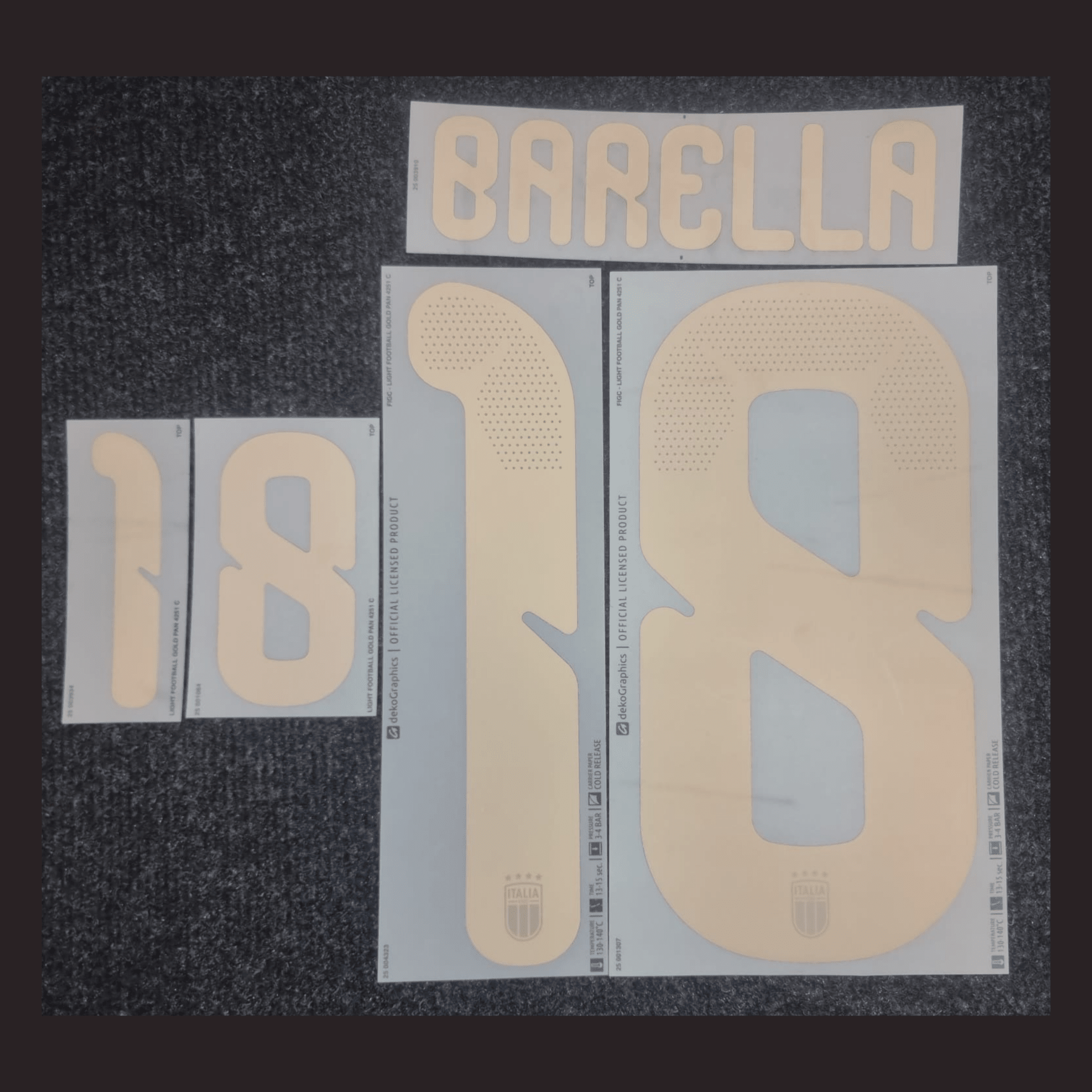 Original Trikot - Flock FIGC Italien Home 25 / 26 - 18 BARELLA - sportiger.de