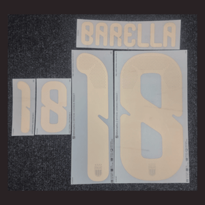 Original Trikot - Flock FIGC Italien Home 25 / 26 - 18 BARELLA - sportiger.de