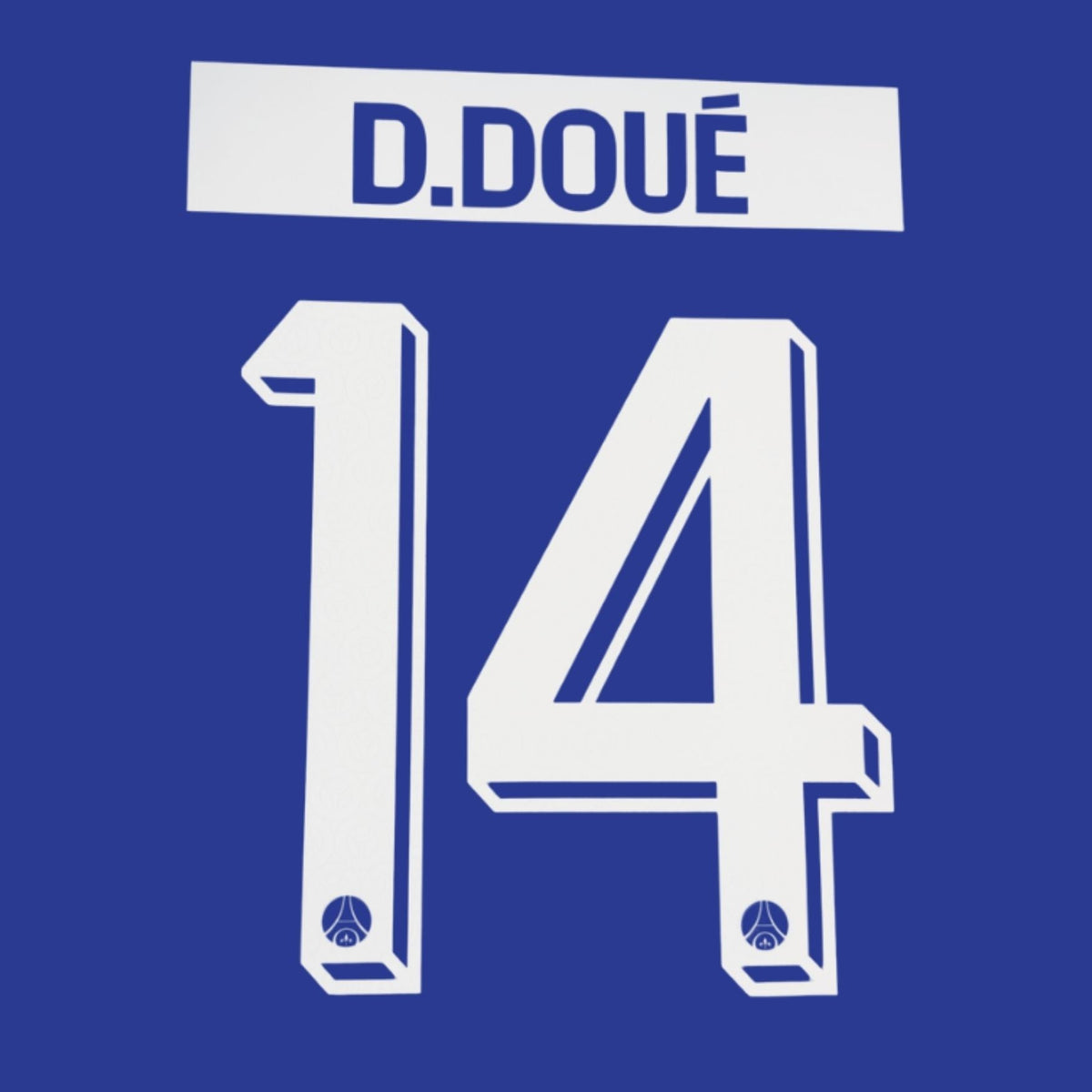Maglia originale - Flock PSG PARIS SAINT-GERMAIN Casa 26 / 27 - #14 D. DOUÉ (Stile Champions League) - sportiger.de