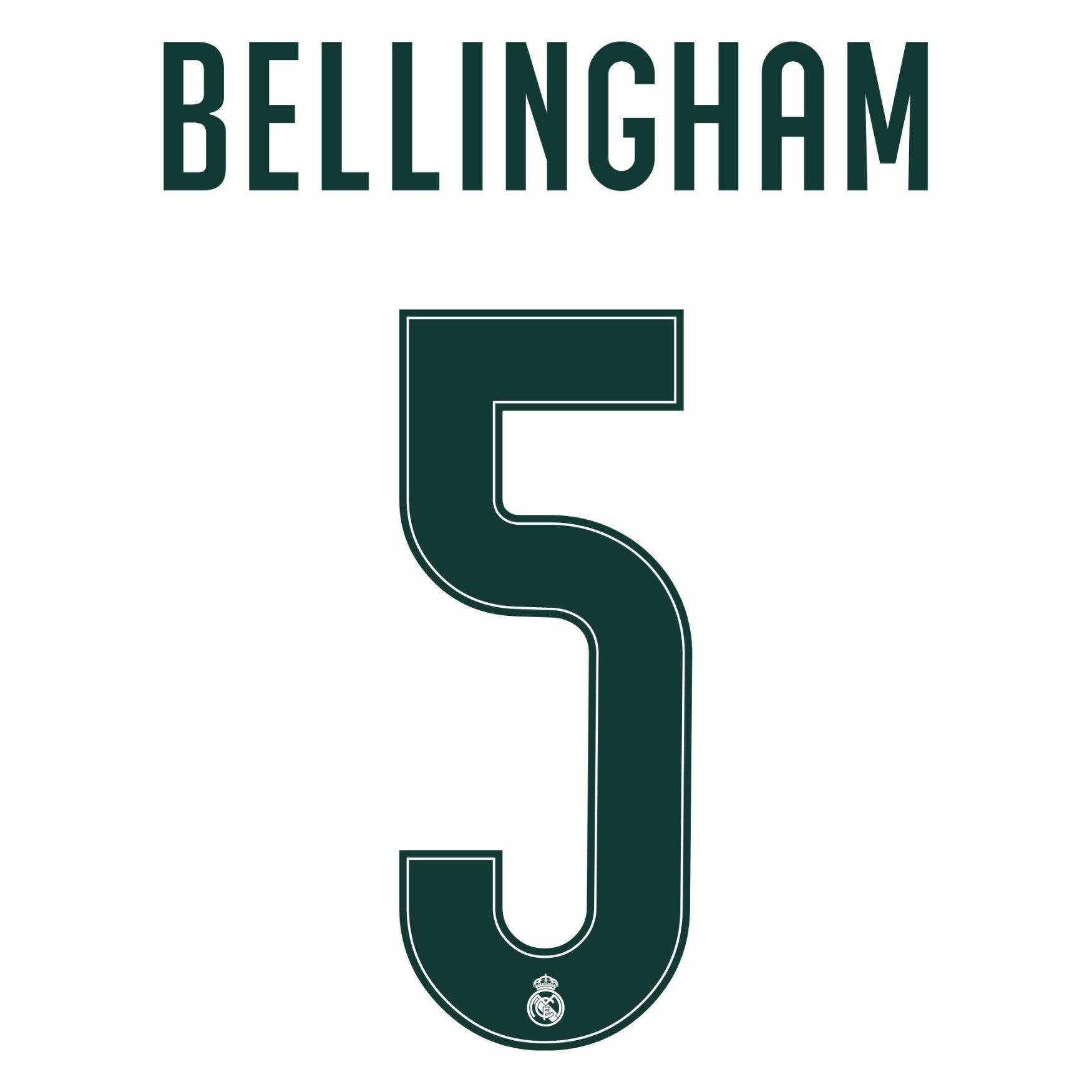 Original Trikot - Flock REAL MADRID Home 26 / 27- 5 BELLINGHAM - sportiger.de