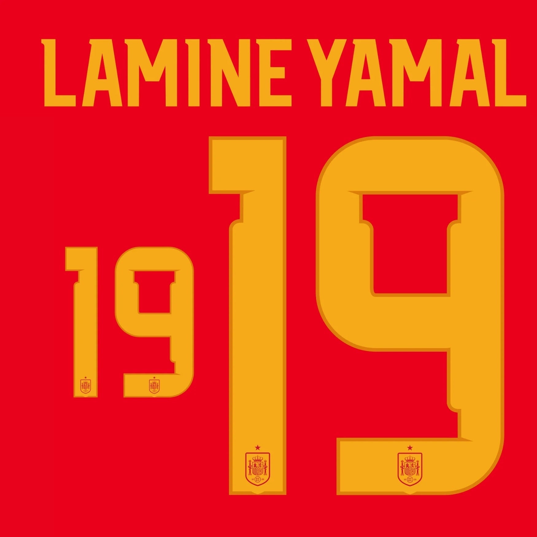 Original Trikot - Flock RFEF SPANIEN Home WM 2026 - 19 LAMINE YAMAL - sportiger.de