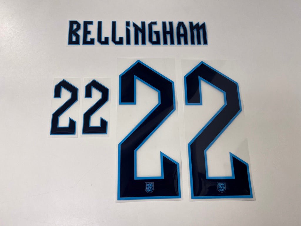 Original WM 2022 England Trikot - Flock 25cm - BELLINGHAM 22 - sportiger.de