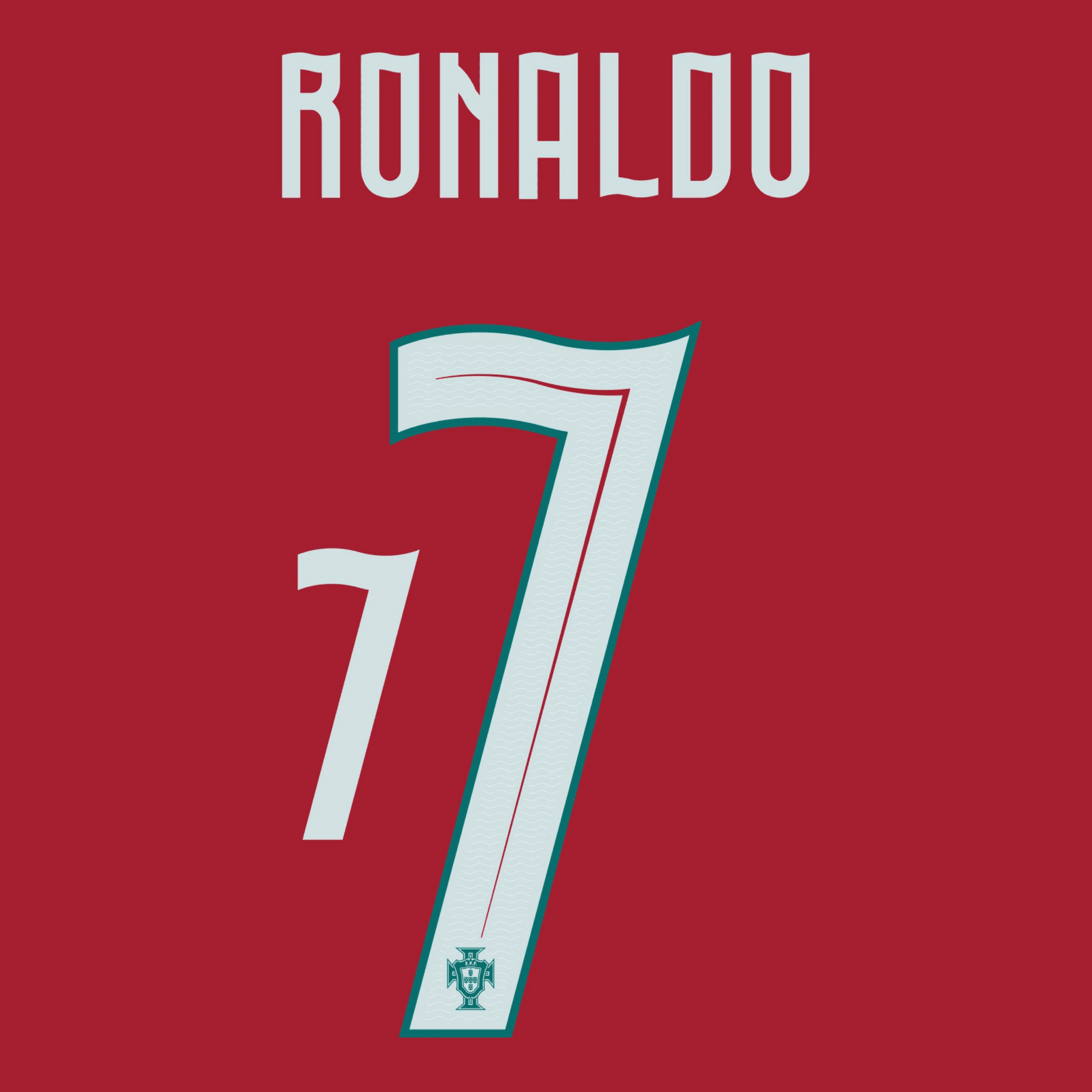 Original WM 2026 FPF PORTUGAL Home Trikot - Flock 26cm - RONALDO 7 - sportiger.de