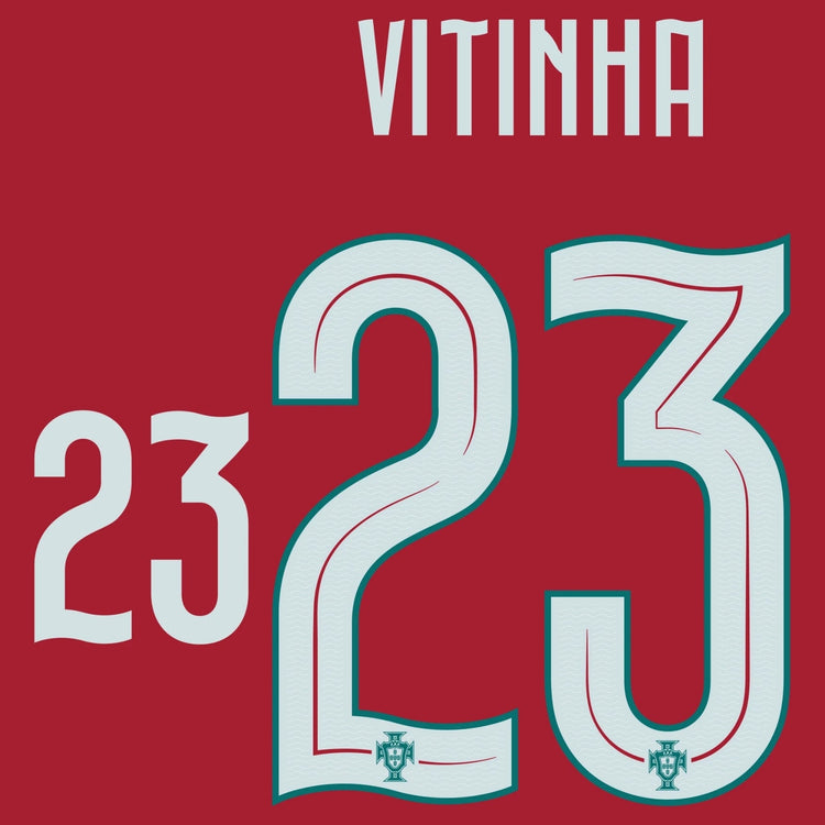 Original WM 2026 FPF PORTUGAL Home Trikot-Flock 26cm - VITINHA 23 - sportiger.de