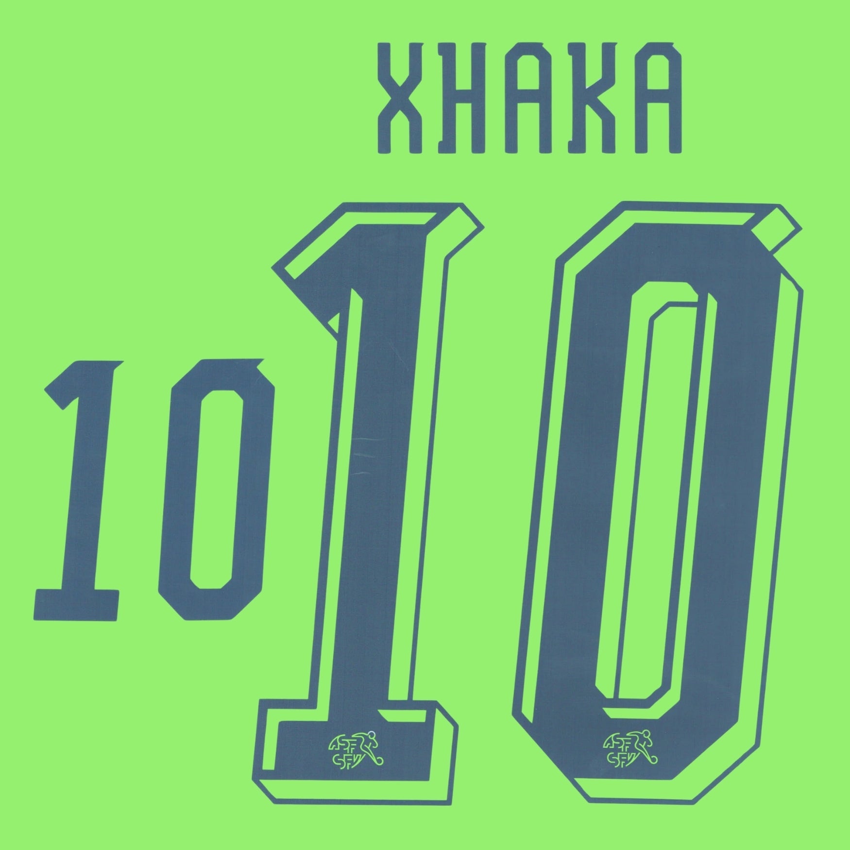 Original WM 2026 SFV SCHWEIZ Away Trikot-Flock 26cm - XHAKA 10 - sportiger.de