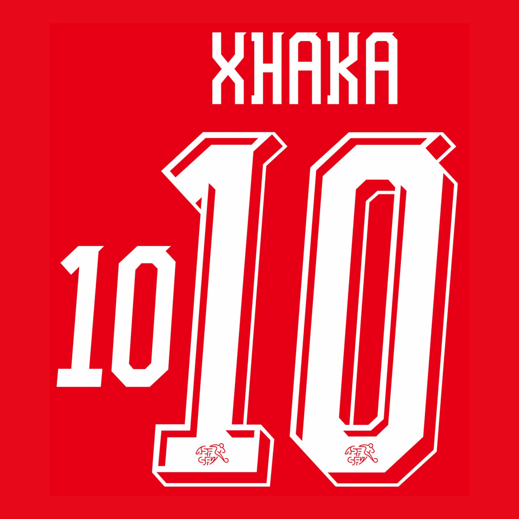 Original WM 2026 SFV SCHWEIZ Home Trikot - Flock 26cm - XHAKA 10 - sportiger.de