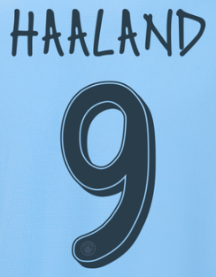 Original Manchester City Trikot-Flock 26cm - HAALAND 9 (Champions League Style)