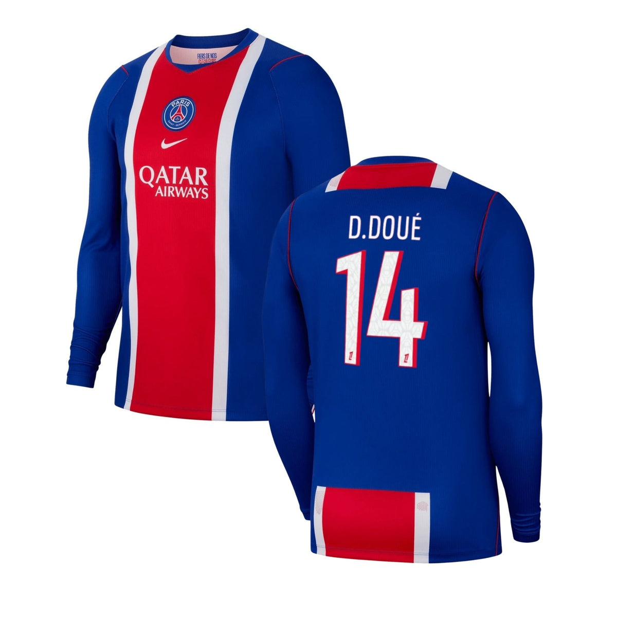 PSG PARIS SAINT-GERMAIN Home Long-Sleeve Jersey 26 / 27 - D. DOUÉ 14 - sportiger.de