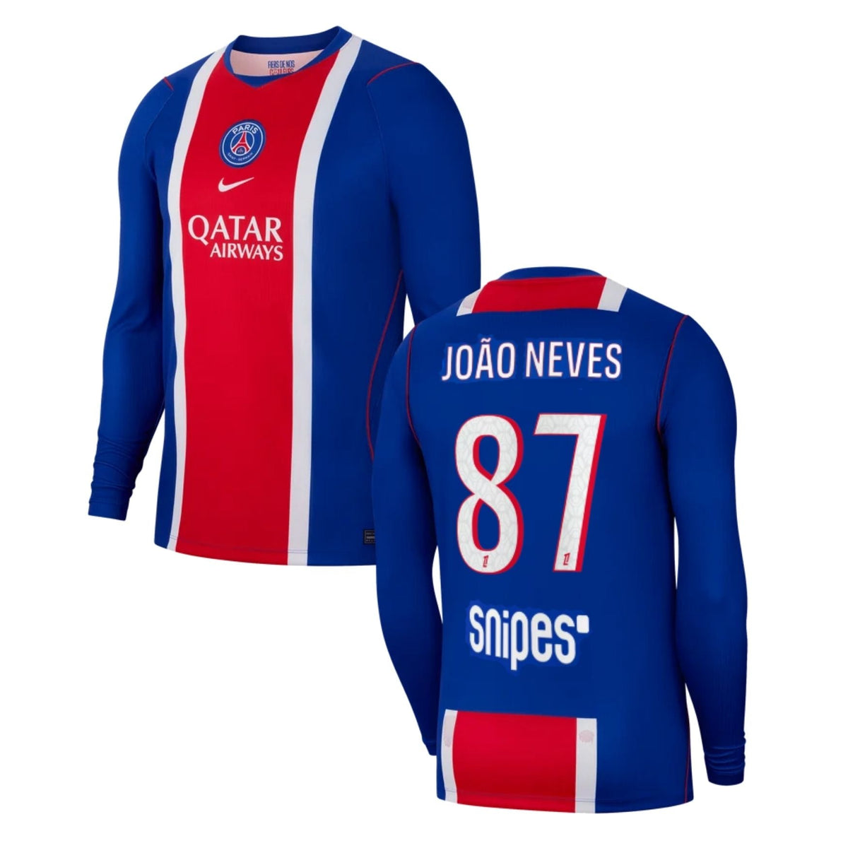 PSG PARIS SAINT-GERMAIN Trikot Home Herren langarm 26 / 27 - JOÃO NEVES 87 - sportiger.de