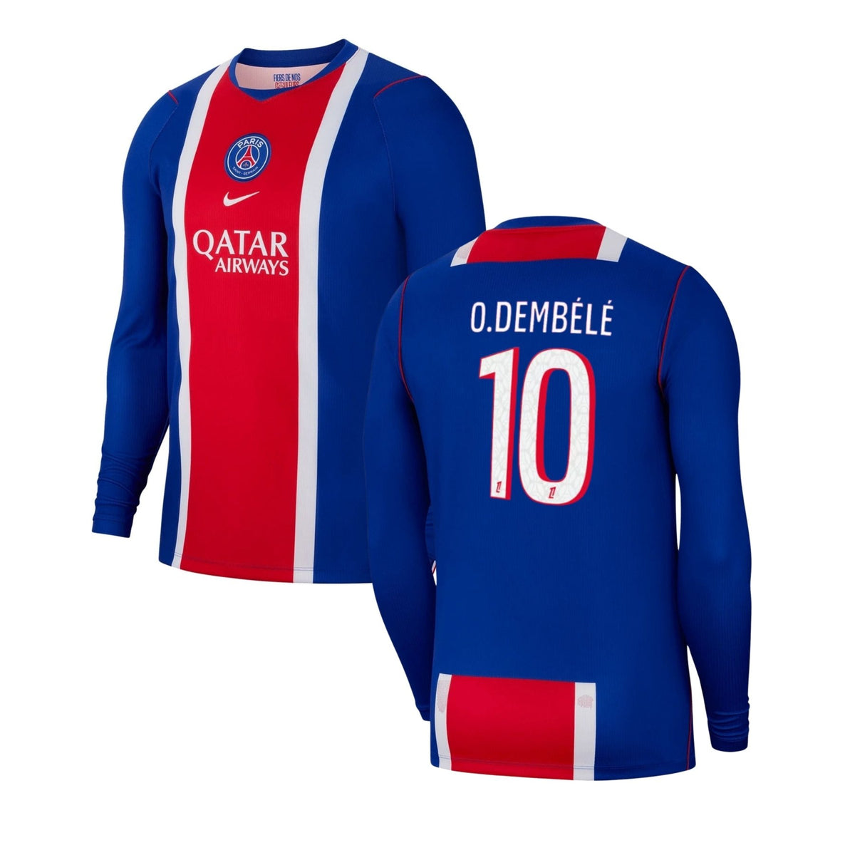 PSG PARIS SAINT-GERMAIN Home Kit Men Long Sleeve 26 / 27 - O. DEMBÉLÉ 10 - sportiger.de