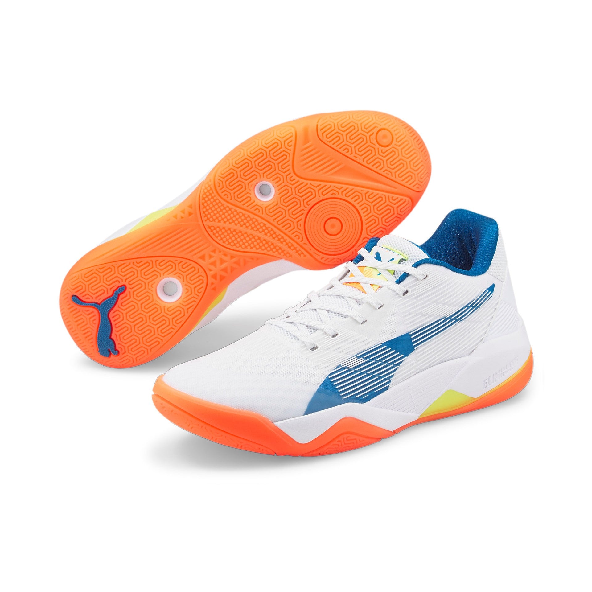 puma ELIMINATE POWER NITRO Handballschuh Herren weiß-blau