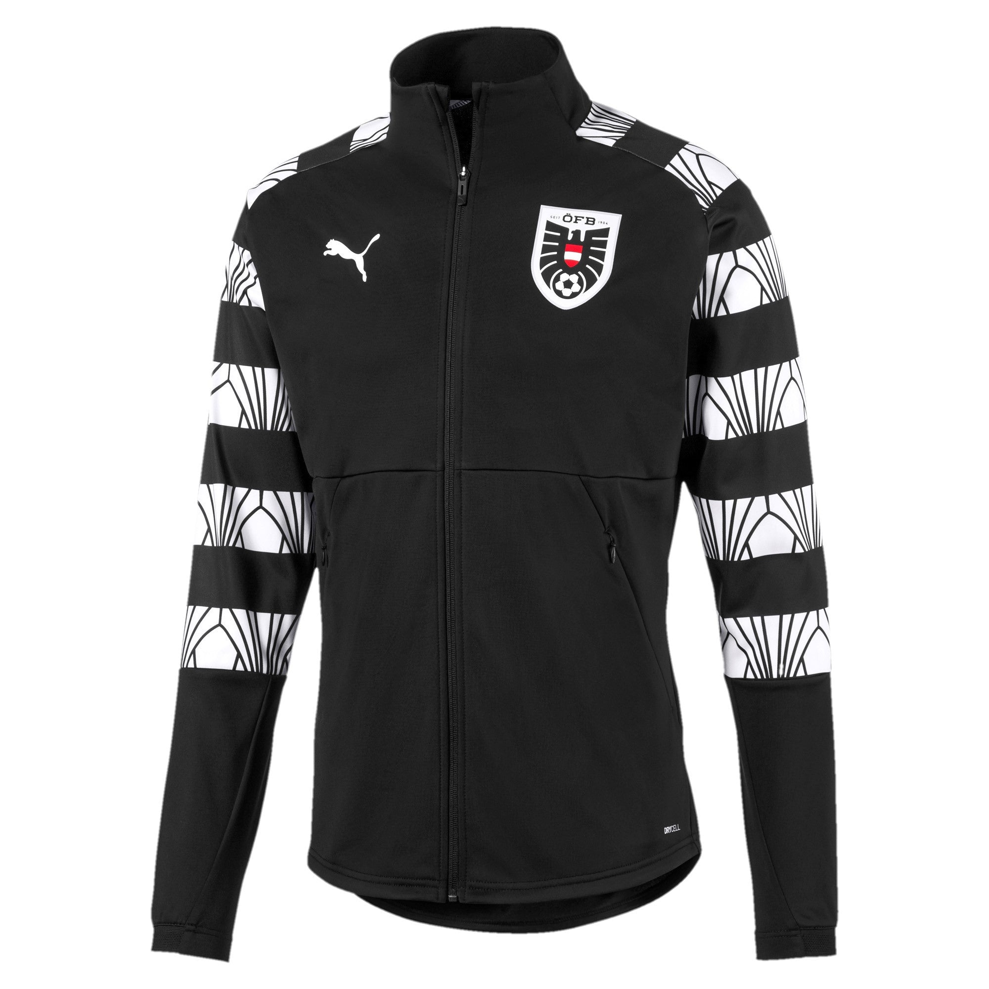 puma ÖFB ÖSTERREICH Stadium Jacke Herren schwarz-weiß