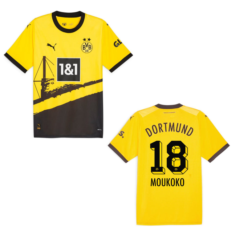 puma BVB BORUSSIA DORTMUND Trikot Home Authentic Herren 23 / 24 - MOUKOKO 18 - sportiger.de