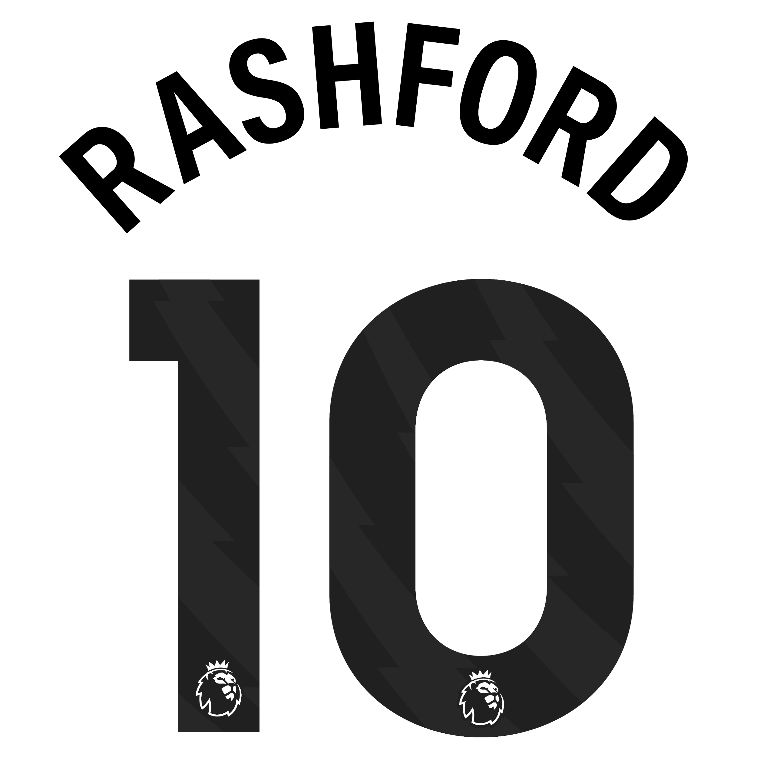 Original Premier League Trikot-Flock 25cm - RASHFORD 10