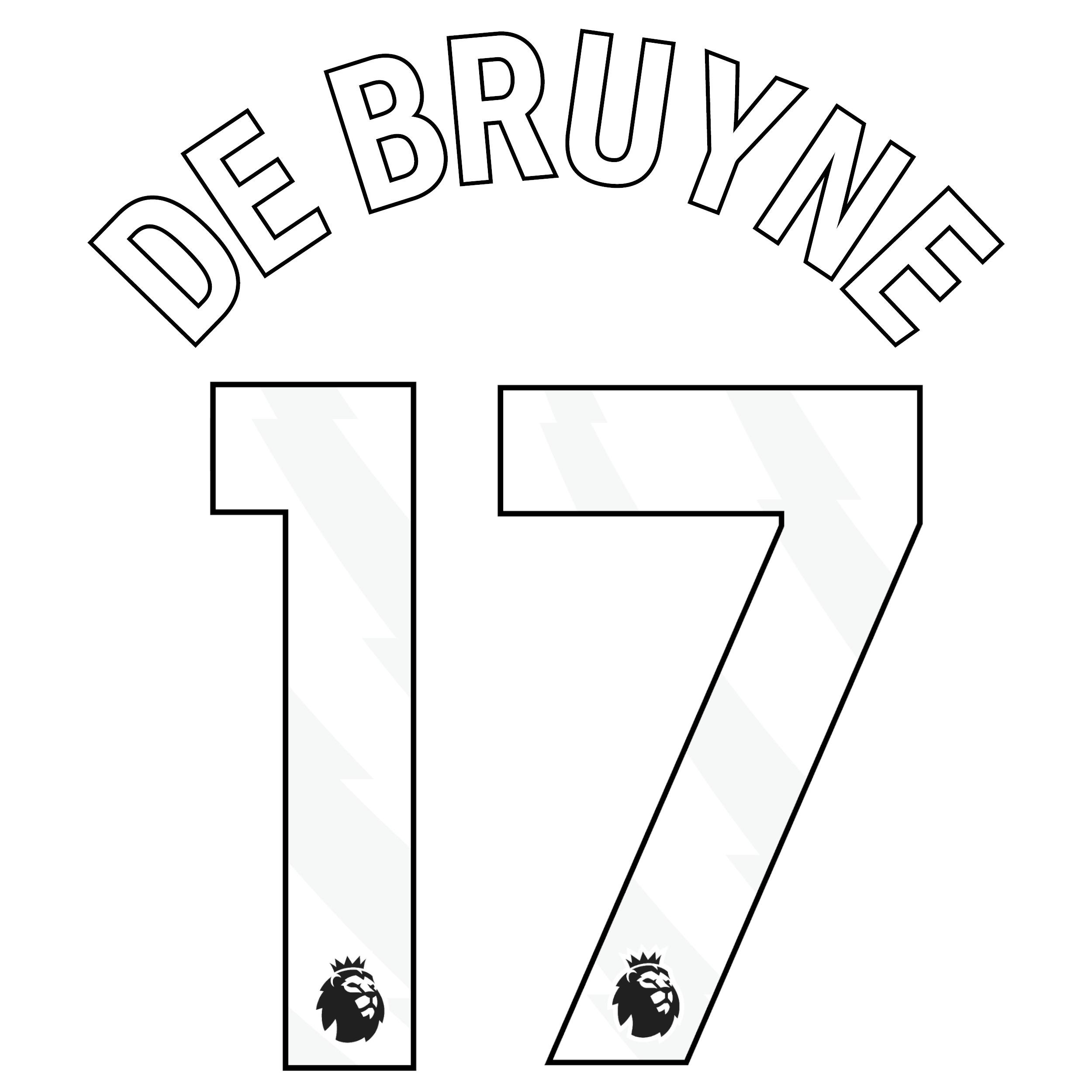 Original Premier League Trikot-Flock 25cm - DE BRUYNE 17