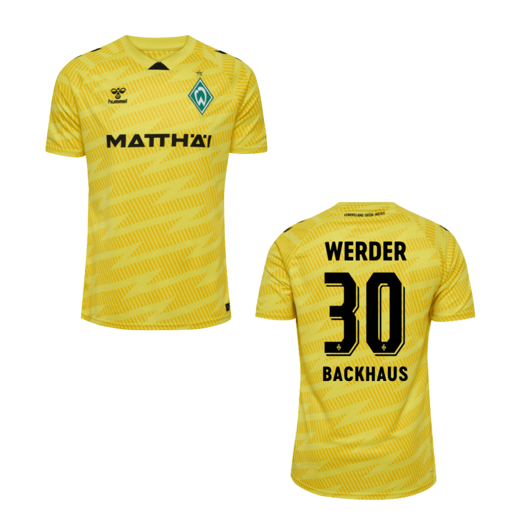 SVW SV WERDER BREMEN Trikot Torwart Kinder gelb 25 / 26 - BACKHAUS 30 - sportiger.de