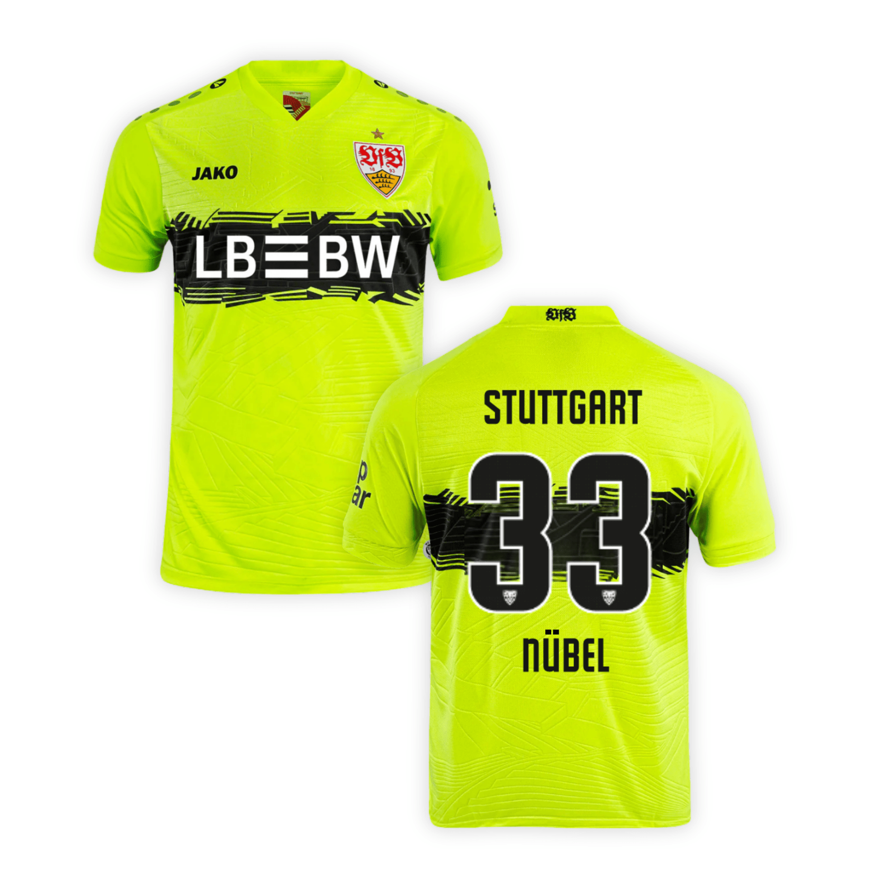 VFB STUTTGART Trikot Torwart Kinder gelb 25 / 26 - NÜBEL 33 - sportiger.de