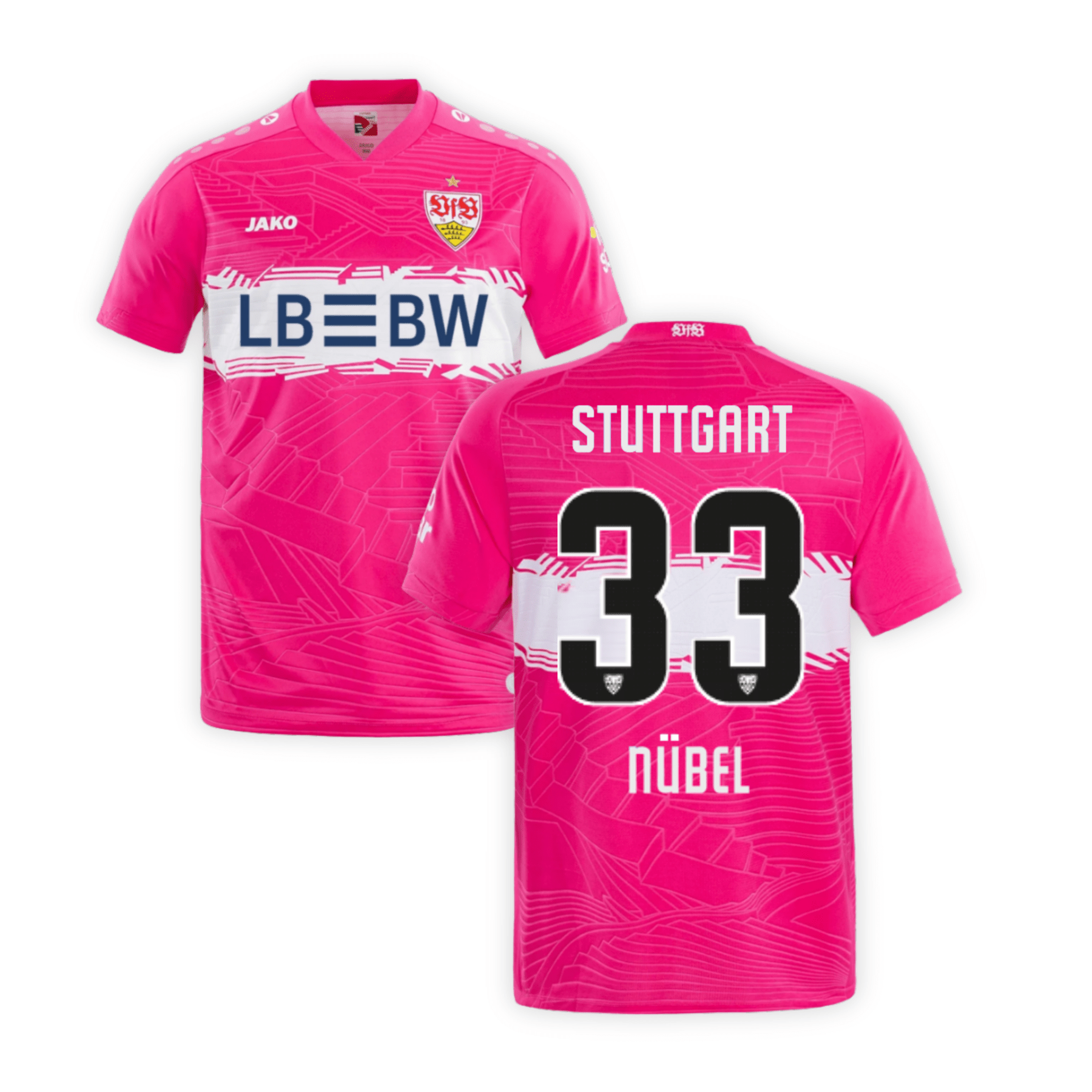 VFB STUTTGART Trikot Torwart Kinder pink 25 / 26 - NÜBEL 33 - sportiger.de